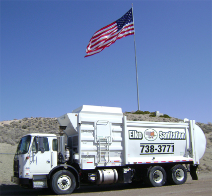 Photo of Elko Sanitation commercial truck.