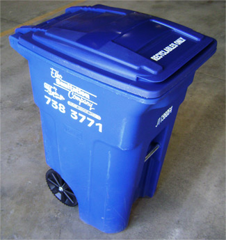 Elko Sanitation recycling cart.