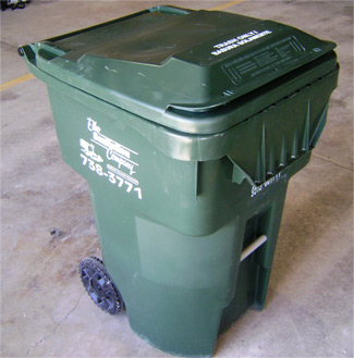 Photo of Elko Sanitation residential garbage cart.